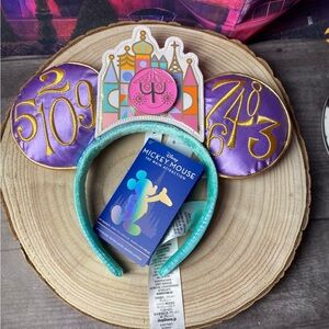 Disney Mickey Mouse the main attraction small world ears 50th anniversary -NEW
